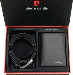Pierre Cardin PIERRE CARDIN Zestaw prezentowy Męski Portfel + Pasek ZG-105 120 Czarny. Czarne portfele męskie Pierre Cardin, bez wzorów. Za 219.00 zł.