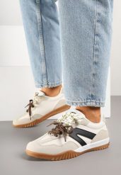 Beżowe Sneakersy Klasyczne Tenisówki z Dodatkowym Sznurowaniem Nilarisea. Brązowe trampki i tenisówki damskie Born2be, bez wzorów, z jeansu, bez zapięcia. Za 89.99 zł.