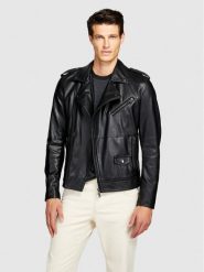 Sisley Kurtka z imitacji skóry 21DYSN02G Czarny Regular Fit. Czarne kurtki męskie Sisley, m, bez wzorów, ze skóry, bez kaptura. Za 549.99 zł.