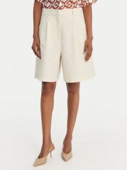Weekend Max Mara Bermudy Ecuba 2615141022 Écru Loose Fit. Białe szorty damskie Weekend Max Mara, bez wzorów, z bawełny. Za 869.99 zł.