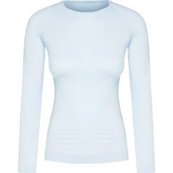 Koszulka FALKE W. Niebieskie bluzki damskie Falke, bez wzorów, z tkaniny, bez kołnierzyka, bez ramiączek. W wyprzedaży za 200.00 zł.