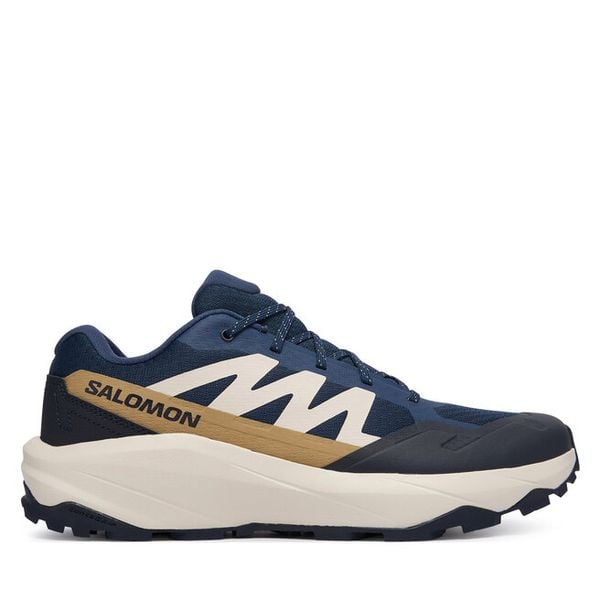 Trekkingi Salomon. Niebieskie buty zimowe męskie Salomon, bez wzorów, bez obcasa, bez zapięcia. Za 409.99 zł.