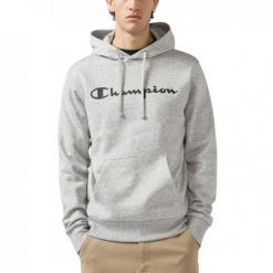 Bluza męska z kapturem treningowa Champion Hooded Sweatshirt szara. Szare bluzy męskie Champion, m, bez wzorów, z kapturem. Za 229.00 zł.