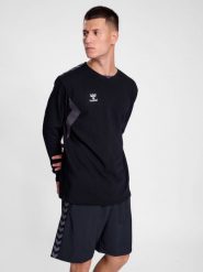 Bluza Hummel Authentic. Czarne bluzy damskie Hummel, xs, bez wzorów, z bawełny, sportowe, bez ramiączek, bez kaptura. Za 213.20 zł.