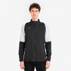 Kurtka piłkarska przeciwdeszczowa Kipsta CLR. Kurtki męskie KIPSTA, l, bez wzorów, z materiału, sportowe, bez kaptura. Za 219.99 zł.