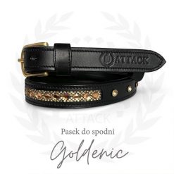 Skórzany pasek do spodni JD ATTACK Goldenic. Czarne paski damskie JD ATTACK, bez wzorów. Za 159.00 zł.