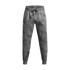 Spodnie sportowe męskie Under Armour Rival Fleece Printed. Szare spodnie sportowe męskie Under Armour, m, bez wzorów, z dresówki, trekkingowe. Za 379.99 zł.