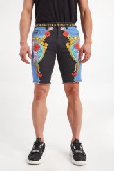 Spodenki jeansowe VERSACE JEANS COUTURE. Szorty męskie Versace Jeans Couture, bez wzorów, z jeansu. W wyprzedaży za 921.67 zł.