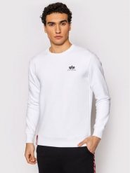 Alpha Industries Bluza Basic 188307 Biały Regular Fit. Białe bluzy męskie Alpha Industries, l, bez wzorów, z bawełny, bez ramiączek, bez kaptura. Za 169.99 zł.