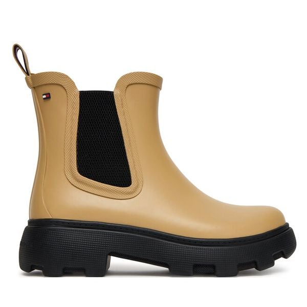 Kalosze Tommy Hilfiger. Brązowe kalosze damskie Tommy Hilfiger, bez wzorów, bez zapięcia. Za 249.99 zł.