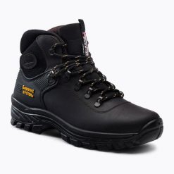 Buty trekkingowe męskie Grisport 10242D26G. Czarne buty zimowe męskie Grisport, bez wzorów, bez obcasa, bez zapięcia. Za 299.99 zł.