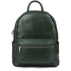 Włoski Plecak Skórzany A4 Damski Miękka Skóra Ciemna Zieleń P16. Zielone plecaki damskie bez wzorów, ze skóry, eleganckie. Za 349.99 zł.