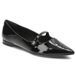 Czarne Eleganckie Baleriny Lakierowane Obuwie Damskie. Czarne sukienki damskie Tamaris, na co dzień, bez wzorów, z lakierowanej skóry, eleganckie, bez kołnierzyka, bez ramiączek, proste. Za 212.99 zł.