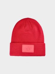 4F Czapka beanie uniseks - czerwona Uniwersalny. Czerwone czapki męskie 4F, na zimę, bez wzorów, z syntetyku. W wyprzedaży za 29.99 zł.