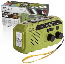 Radio solarne z korbką Adler AD 1197 G power bank, latarka. Radia Adler. Za 119.99 zł.