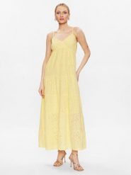 Marc Aurel Sukienka letnia 6820 1020 93201 Żółty Regular Fit. Żółte sukienki damskie Marc Aurel, na lato, bez wzorów, z bawełny, bez kołnierzyka, bez ramiączek. Za 659.99 zł.