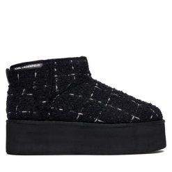 Śniegowce KARL LAGERFELD. Czarne śniegowce damskie KARL LAGERFELD, bez zapięcia. Za 739.99 zł.
