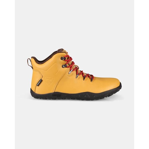 Uniseksowe wysokie buty outdoorowe barefoot Kilpi BARE LEATHER HIGH-U. Brązowe buty zimowe męskie Kilpi, bez zapięcia. Za 783.53 zł.