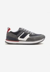 Granatowe Buty Sportowe Sneakersy na Podeszwie z Tłoczeniami Elanoveia. Niebieskie buty sportowe męskie Born2be, bez wzorów, z jeansu, bez zapięcia. Za 169.99 zł.