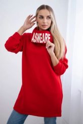 Bluza ocieplana z kapturem czerwona. Czerwone bluzy damskie KESI, l, bez wzorów, z bawełny, bez ramiączek, z kapturem. Za 297.97 zł.