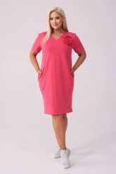 Koralowa sukienka Eloise - Casualowa Elegancja PLUS SIZE XXL LATO. Pomarańczowe sukienki damskie Moda Size Plus Iwanek, na co dzień, na lato, l, bez wzorów, z bawełny, eleganckie, bez kołnierzyka, plus size, bez ramiączek, mini, oversize. W wyprzedaży za 199.90 zł.