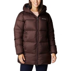 Kurtka sportowa damska Puffect Mid Hooded Jacket. Brązowe kurtki sportowe damskie Columbia, m, bez wzorów, z poliesteru, bez ramiączek, bez kaptura. Za 695.99 zł.