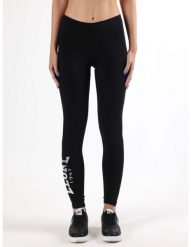Legginsy miękki na trening na siłownia. Czarne legginsy damskie LEONE 1947 APPAREL, bez wzorów, z dżerseju. Za 42.06 zł.