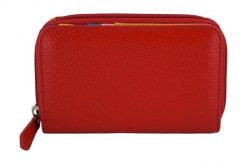 Portfel skórzany BARBERINI'S czerwony WB-009-13. Czerwone portfele damskie Barberinis, ze skóry. Za 169.99 zł.