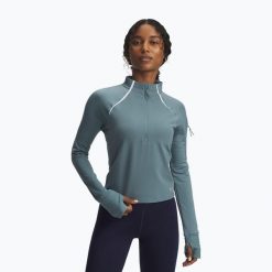 Bluza do biegania damska Under Armour Pro Half Zip. Niebieskie bluzy damskie Under Armour, bez wzorów, sportowe, bez ramiączek, bez kaptura. Za 229.99 zł.