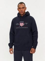 Gant Bluza Archive Shield 2047082 Granatowy Regular Fit. Niebieskie bluzy męskie GANT, m, bez wzorów, z bawełny, bez ramiączek, bez kaptura. W wyprzedaży za 329.99 zł.