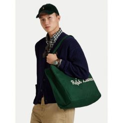 Torebka Polo Ralph Lauren. Zielone shopperki damskie Polo Ralph Lauren, bez wzorów, bez dodatków. Za 479.99 zł.