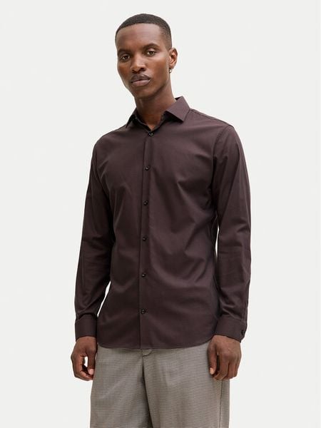 Jack & Jones Koszula Parker 12227385 Bordowy Slim Fit. Czerwone koszule męskie Jack & Jones, m, bez wzorów, z bawełny, bez kołnierzyka, bez ramiączek. Za 139.99 zł.