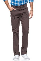 WRANGLER SPODNIE MĘSKIE TEXAS BRACKEN BROWN W121TA224 112126202. Brązowe spodnie materiałowe męskie Wrangler, bez wzorów, z materiału. Za 199.99 zł.