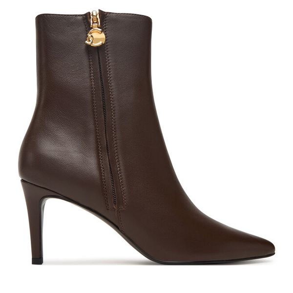 Botki Coccinelle. Brązowe botki damskie Coccinelle, bez wzorów, bez obcasa, na szpilce, bez zapięcia. Za 719.99 zł.