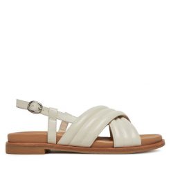 Sandały EMU Australia. Białe sandały damskie Emu Australia, bez wzorów, bez obcasa, na płaskiej podeszwie, bez zapięcia. Za 489.99 zł.