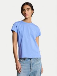 Polo Ralph Lauren T-Shirt 211898698022 Niebieski Regular Fit. Niebieskie t-shirty damskie Polo Ralph Lauren, xl, bez wzorów, z bawełny, bez kołnierzyka, bez ramiączek. Za 269.99 zł.