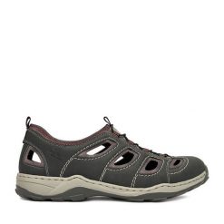 Sandały Rieker. Szare sandały męskie Rieker, bez wzorów, bez zapięcia. Za 349.99 zł.