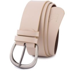 Pasek skórzany BELTIMORE r.90-105 cm D88 beżowy. Brązowe paski damskie bez wzorów. Za 49.99 zł.