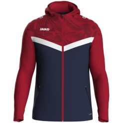 Damska bluza dresowa z kapturem zapinana na zamek błyskawiczny Jako Iconic. Czerwone bluzy damskie Jako, bez wzorów, z dresówki, bez ramiączek, z kapturem. Za 211.45 zł.