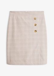 Spódnica ołówkowa w kratę. Czarne spódnice damskie bonprix, bez wzorów, eleganckie, ołówkowe. Za 47.99 zł.