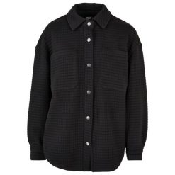 Damska pikowana koszulka z polaru Urban Classics. Czarne bluzki damskie Urban Classics, bez wzorów, z polaru, eleganckie, bez kołnierzyka, bez ramiączek. Za 305.50 zł.