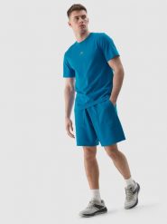 4F Spodenki dresowe męskie - niebieskie XXL. Niebieskie szorty męskie 4F, bez wzorów, z bawełny, sportowe. Za 99.99 zł.