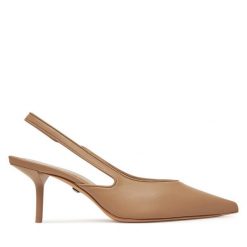 Sandały Max Mara. Brązowe sandały damskie Max Mara, bez wzorów, bez obcasa, na szpilce, bez zapięcia. Za 1,919.00 zł.