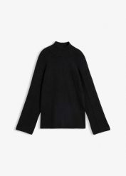Sweter z golfem z mieszanki wiskozy. Fioletowe swetry nierozpinane damskie bonprix, bez wzorów, z wiskozy, bez kołnierzyka, bez ramiączek. Za 109.99 zł.