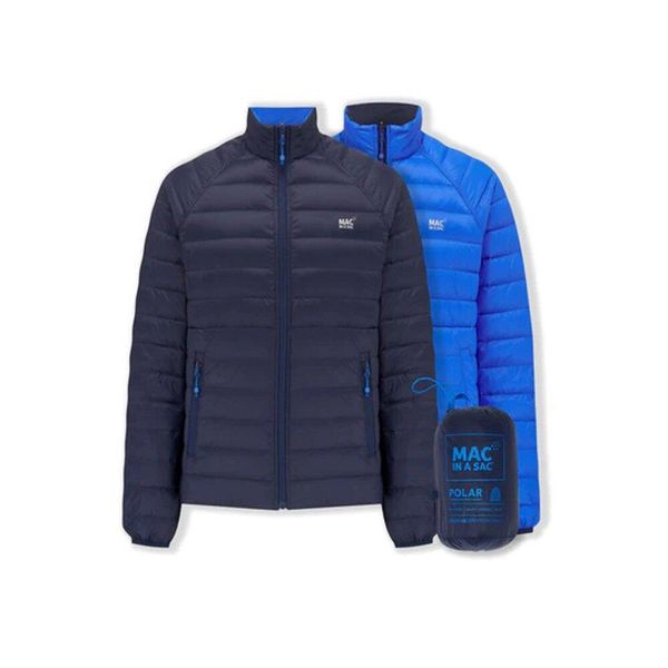 Kurtka puchowa Mac In A Sac. Niebieskie kurtki męskie Mac In A Sac, l, bez wzorów, z materiału, klasyczne, bez kaptura. Za 440.50 zł.