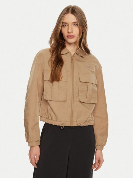 Guess Kurtka przejściowa V5RL03 WGYB0 Brązowy Regular Fit. Brązowe kurtki damskie Guess, s, z aplikacjami, z syntetyku, bez kaptura. Za 279.99 zł.