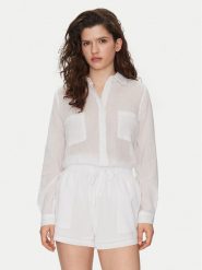 Seafolly Koszula Breeze 55428-TO Biały Regular Fit. Białe koszule damskie Seafolly, l, bez wzorów, z bawełny, bez kołnierzyka, bez ramiączek. Za 219.99 zł.
