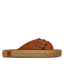 Klapki Bohonomad. Brązowe klapki damskie Bohonomad, bez wzorów, bez obcasa, bez zapięcia. Za 249.99 zł.