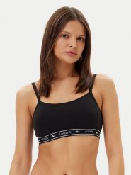 Lacoste Biustonosz top IF8166 Czarny. Czarne biustonosze Lacoste, xl, bez wzorów, z bawełny, bez kołnierzyka, bez ramiączek. Za 79.99 zł.
