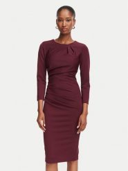 Rinascimento Sukienka koktajlowa CFC0130327003 Bordowy Slim Fit. Czerwone sukienki damskie Rinascimento, m, bez wzorów, z syntetyku, wizytowe, bez kołnierzyka, bez ramiączek. Za 529.99 zł.
